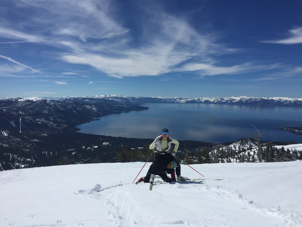 Cross-country skiing near Lake Tahoe